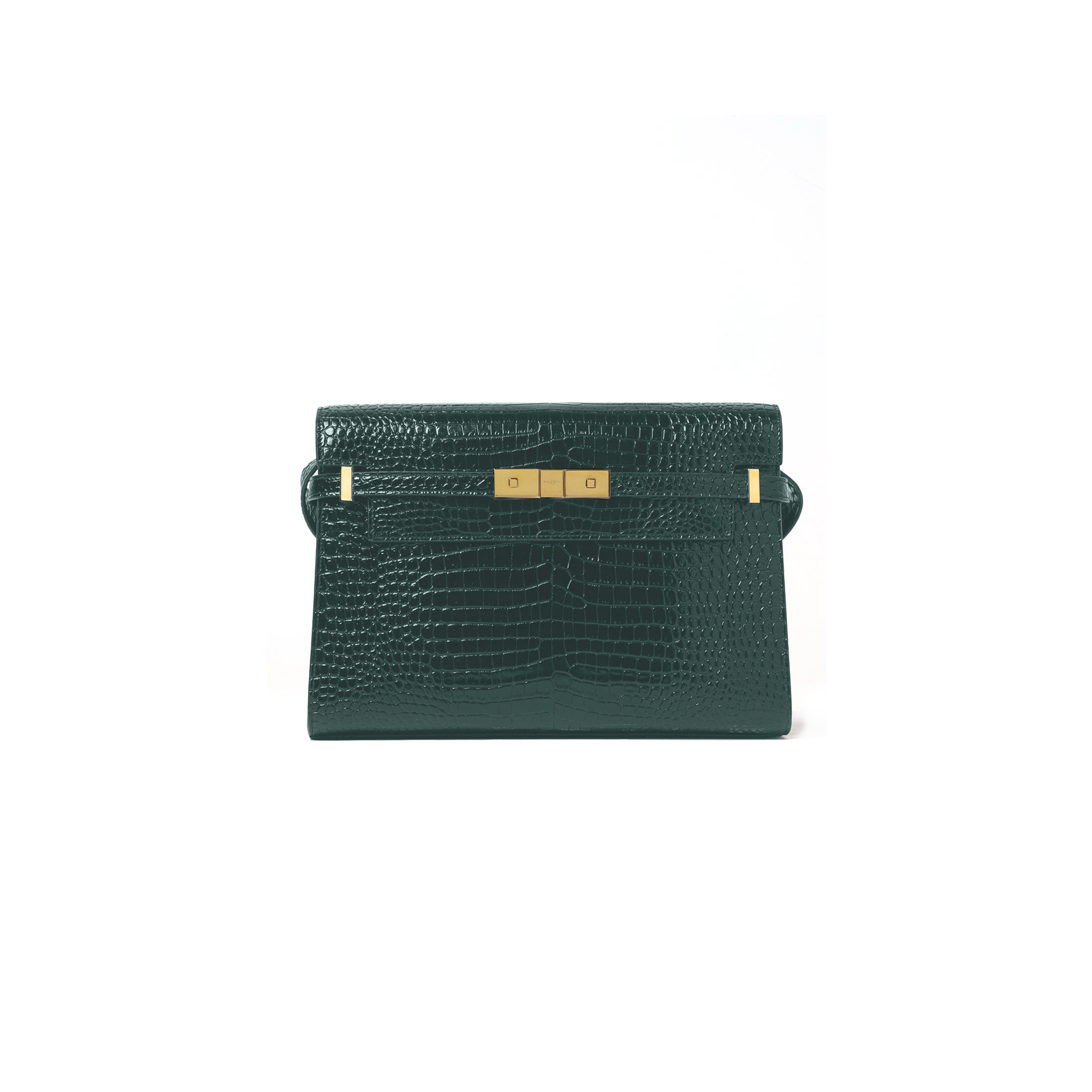Y*L manhattan shoulder bag in shiny crocodile-embossed leather 579271359746210 (29*20*7.5cm)